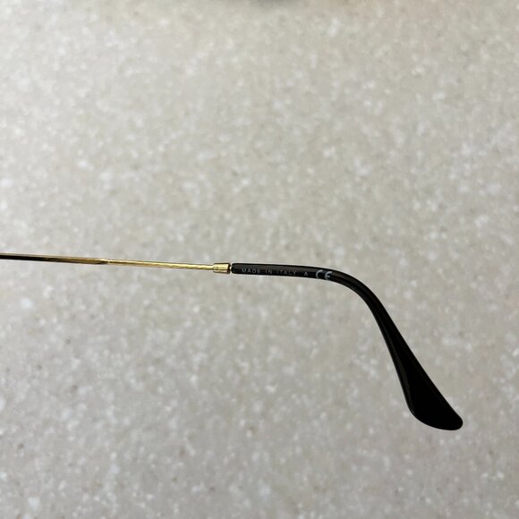 Ray-Ban Oval Double Bridge Polished Arista Gold Sunglasses (G-15 Green lenses) - Picture 4 of 8